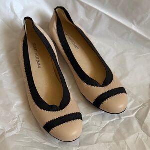 Stuart Weitzman Beige and Black Loafers